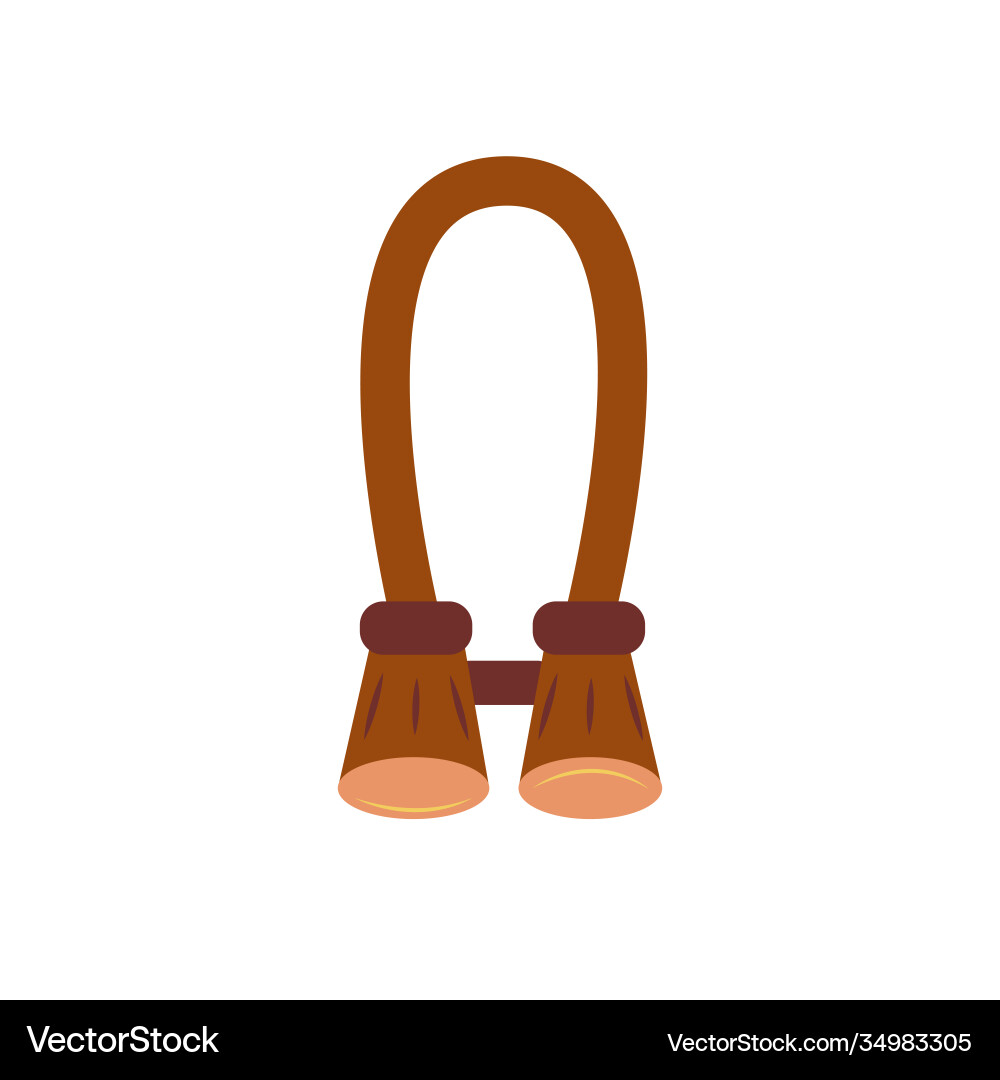 Binoculars with a string isolated icon flat Binoculars with a string isolated icon flat Vector Image