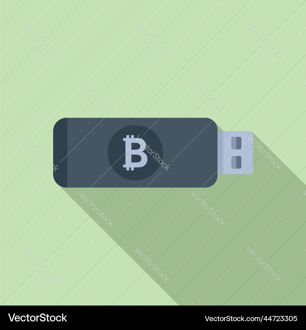 Cryptocurrency usb icon flat bitcoin money – Royalty-Free Vector |  VectorStock
