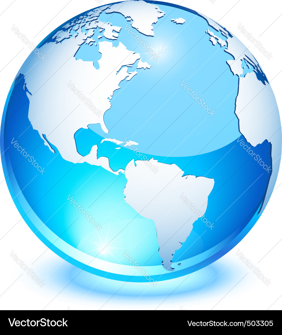 Crystal Globe Earth Vector Image