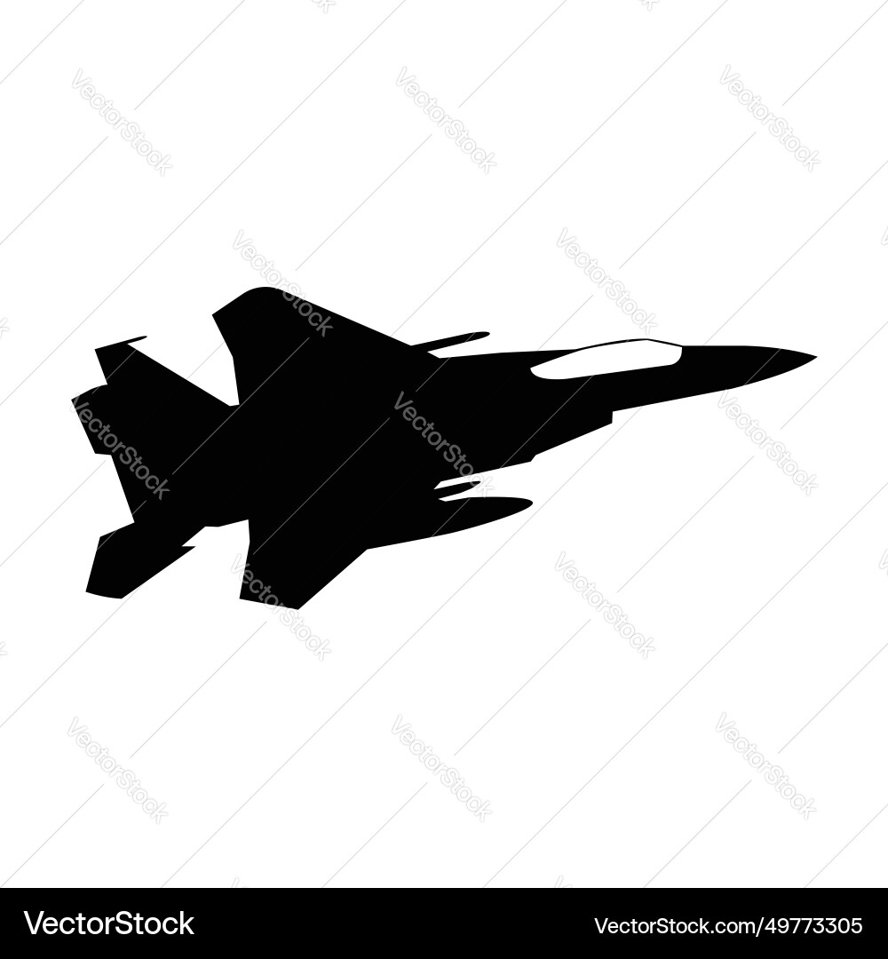 Eagle jet fighter silhouette Eagle jet fighter silhouette vector image