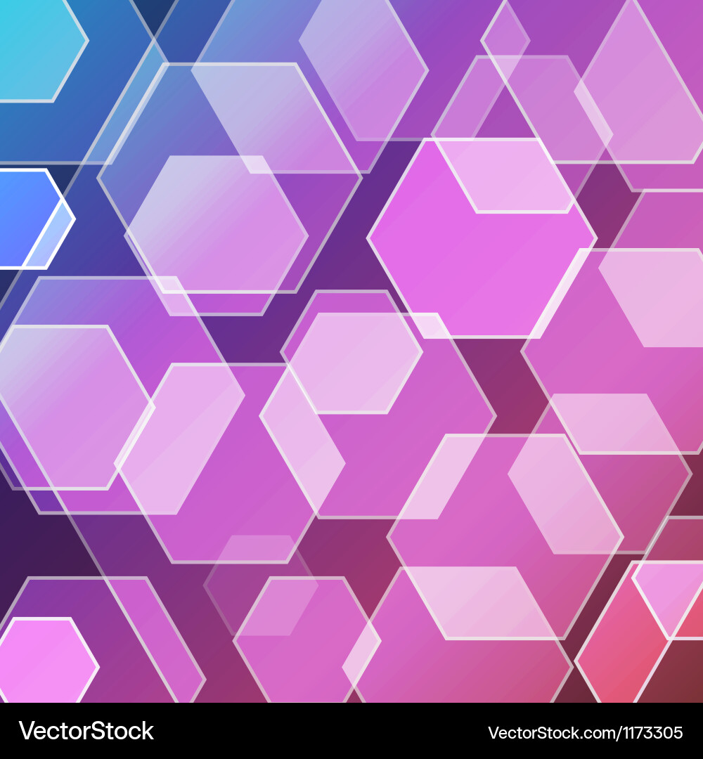 Hexagonal Violet Bokeh vector image