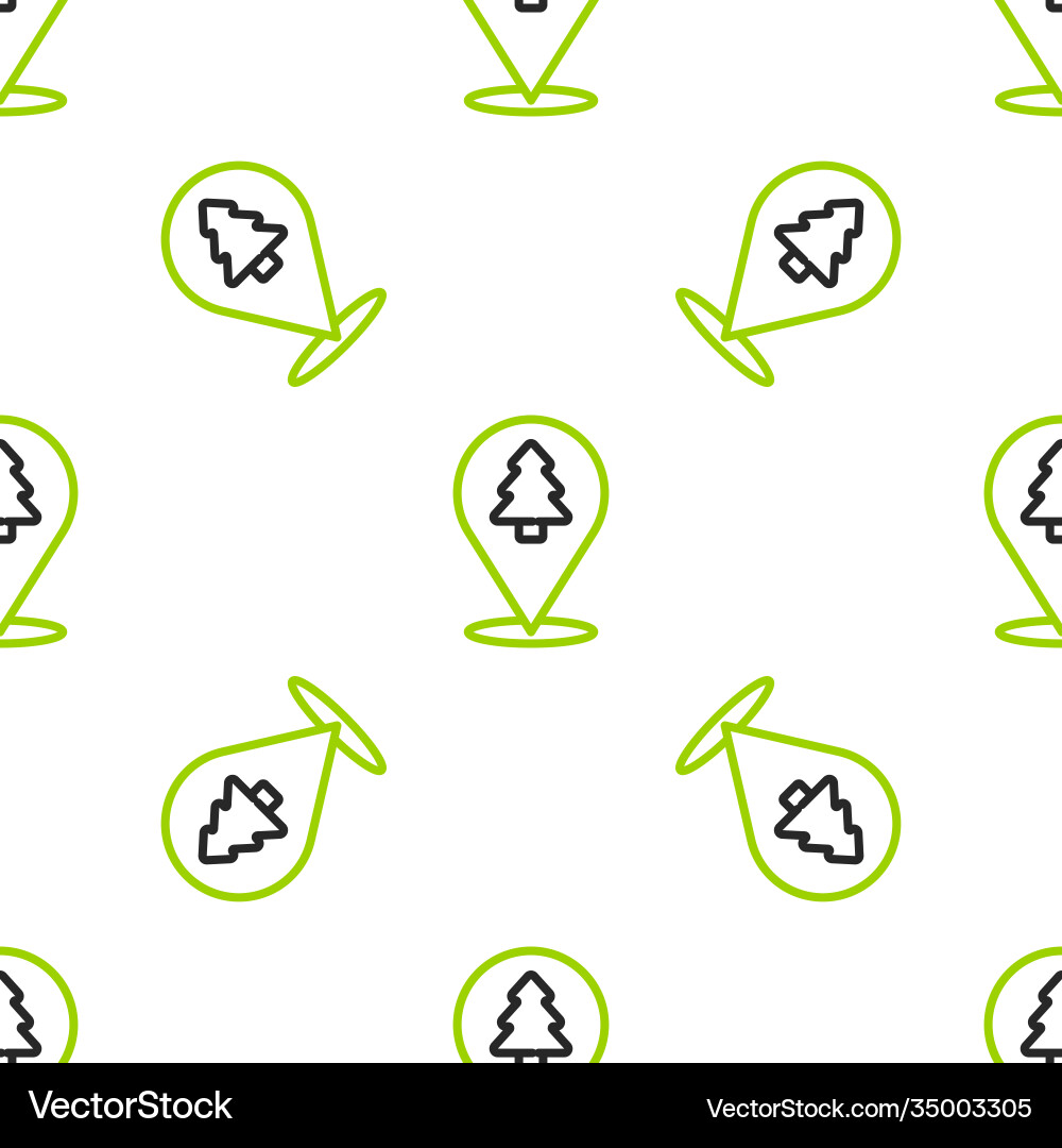 Line location forest on a map icon isolated Line location forest on a map icon isolated vector image