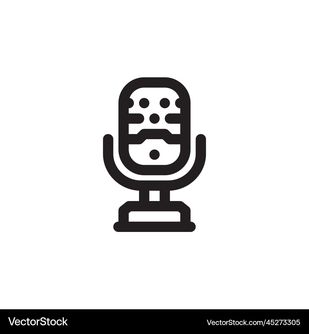 Microphone icon computer component outline Microphone icon computer component outline vector image