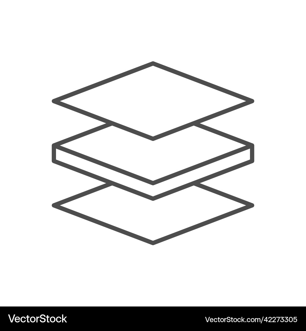 Multi layer line outline icon Multi layer line outline icon vector image