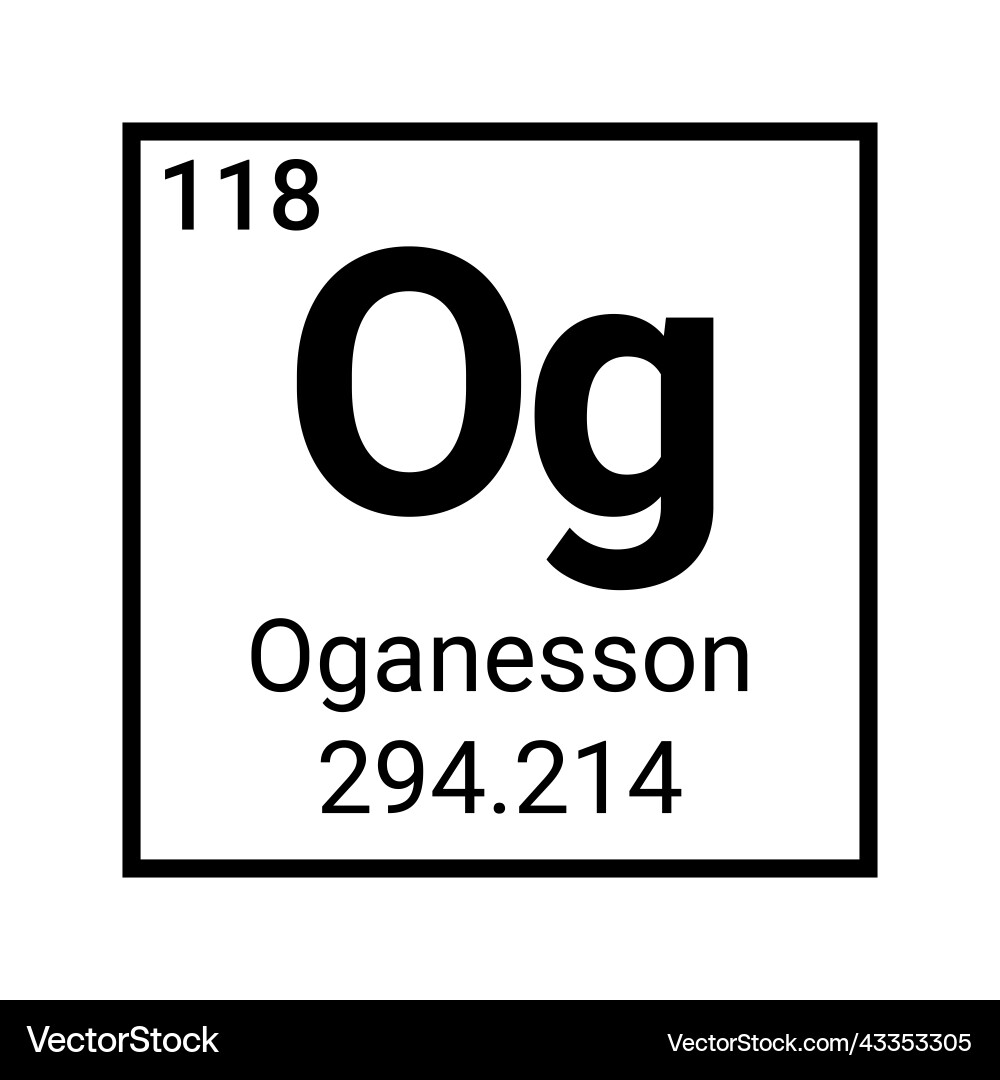 Oganesson Element Symbol Vector Image