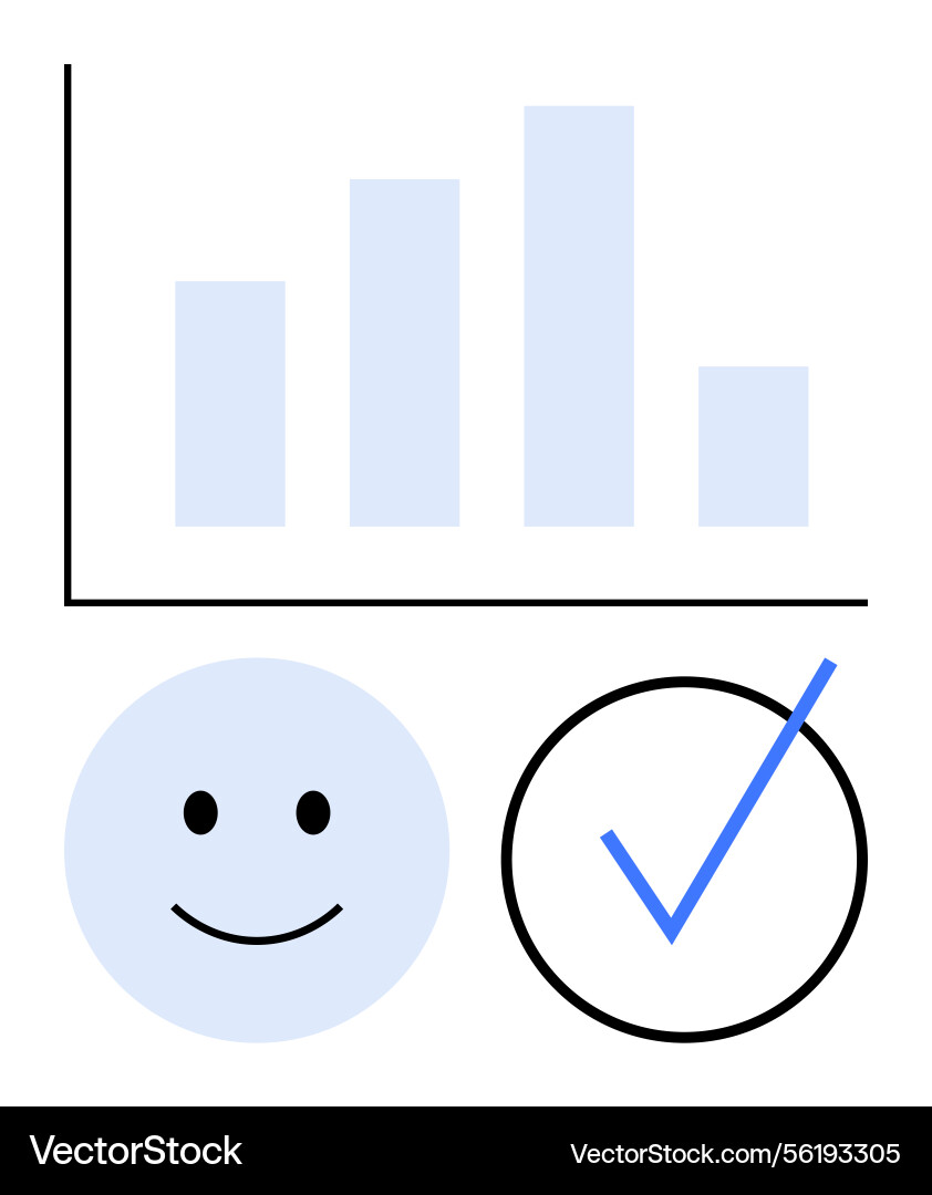 Positive progress displayed with bar chart smile Positive progress displayed with bar chart smile vector image