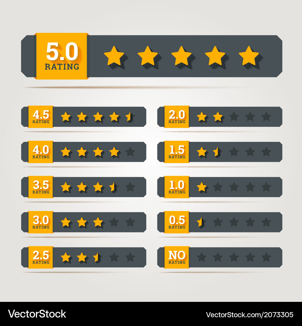Rating Stars Collection Vector Image