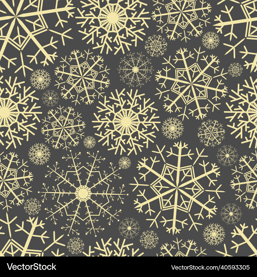 Seamless pattern on gray large snowflakes Vector Image