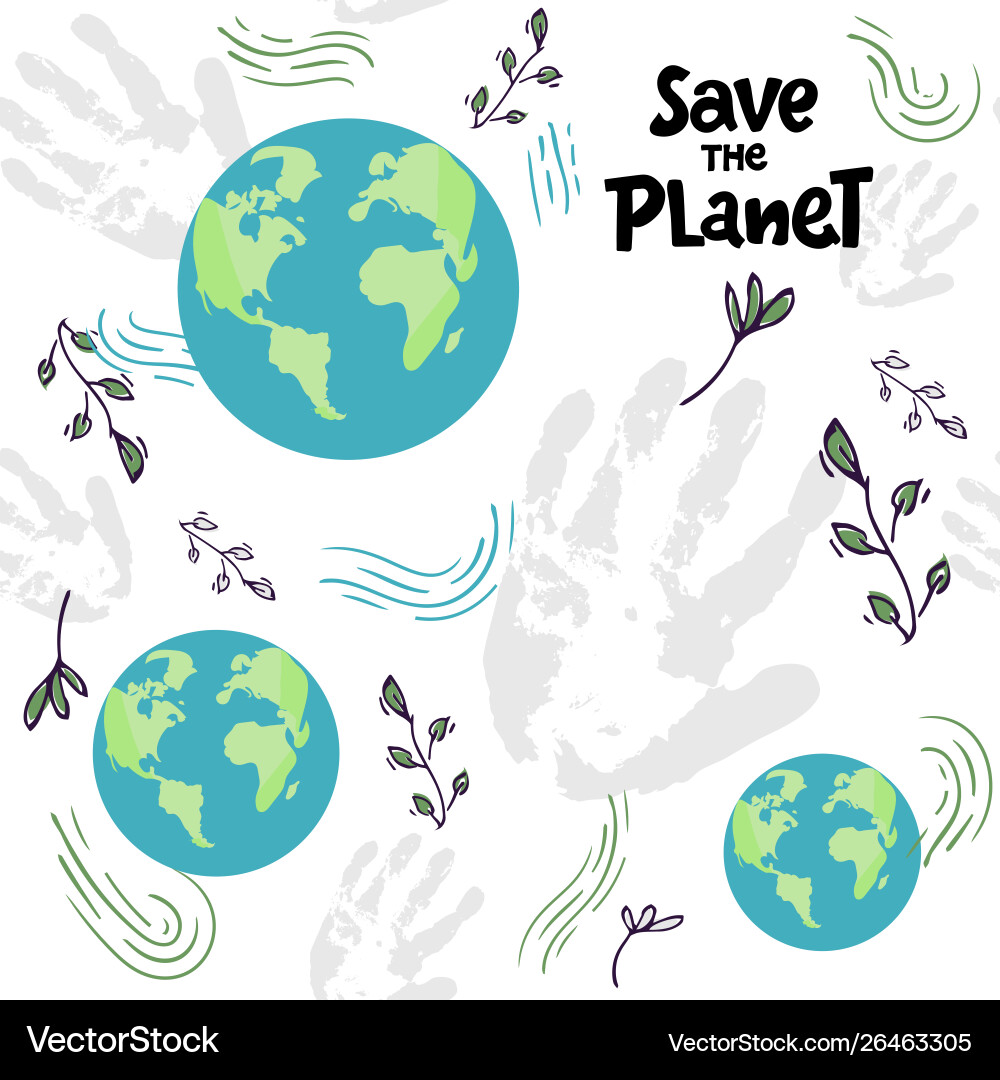 Seamless pattern with planet on white background Vector Image