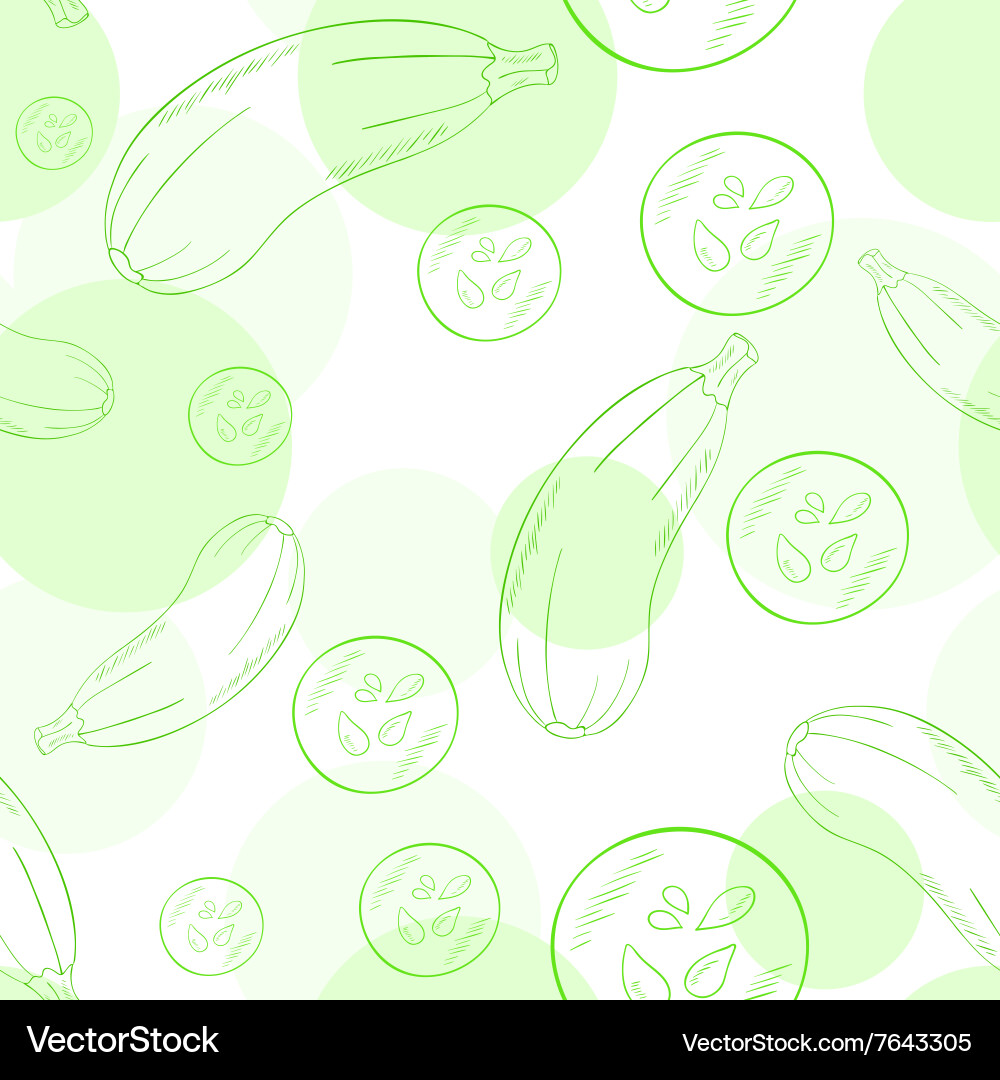Seamless pattern with zucchini and its slice vector image