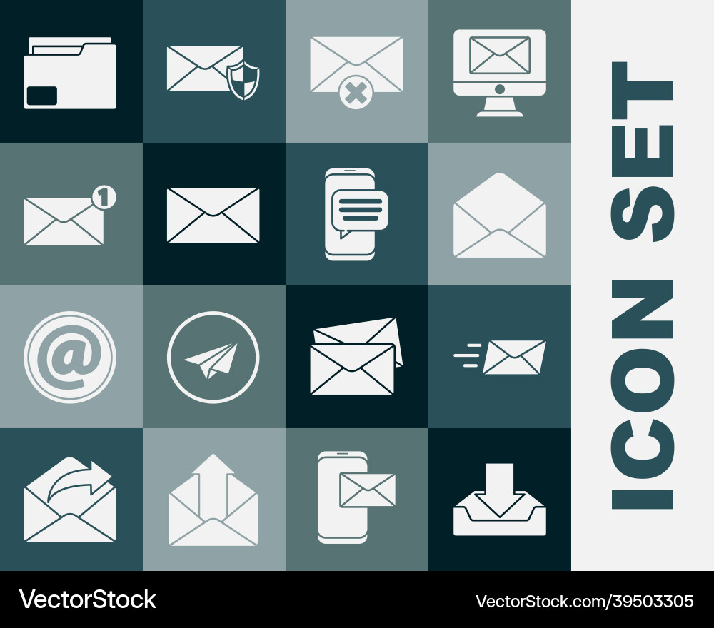 Set download inbox express envelope Set download inbox express envelope vector image