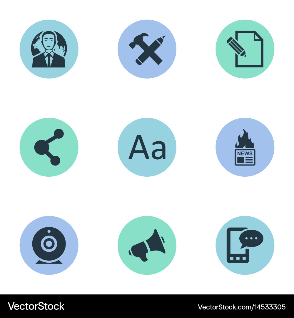 Set of simple blogging icons Vector Image