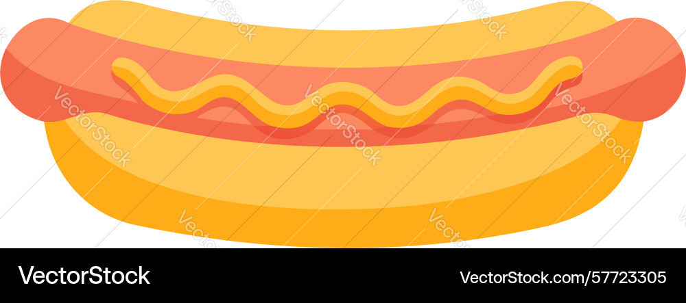 Simple hot dog with neat condiment lines design Vector Image