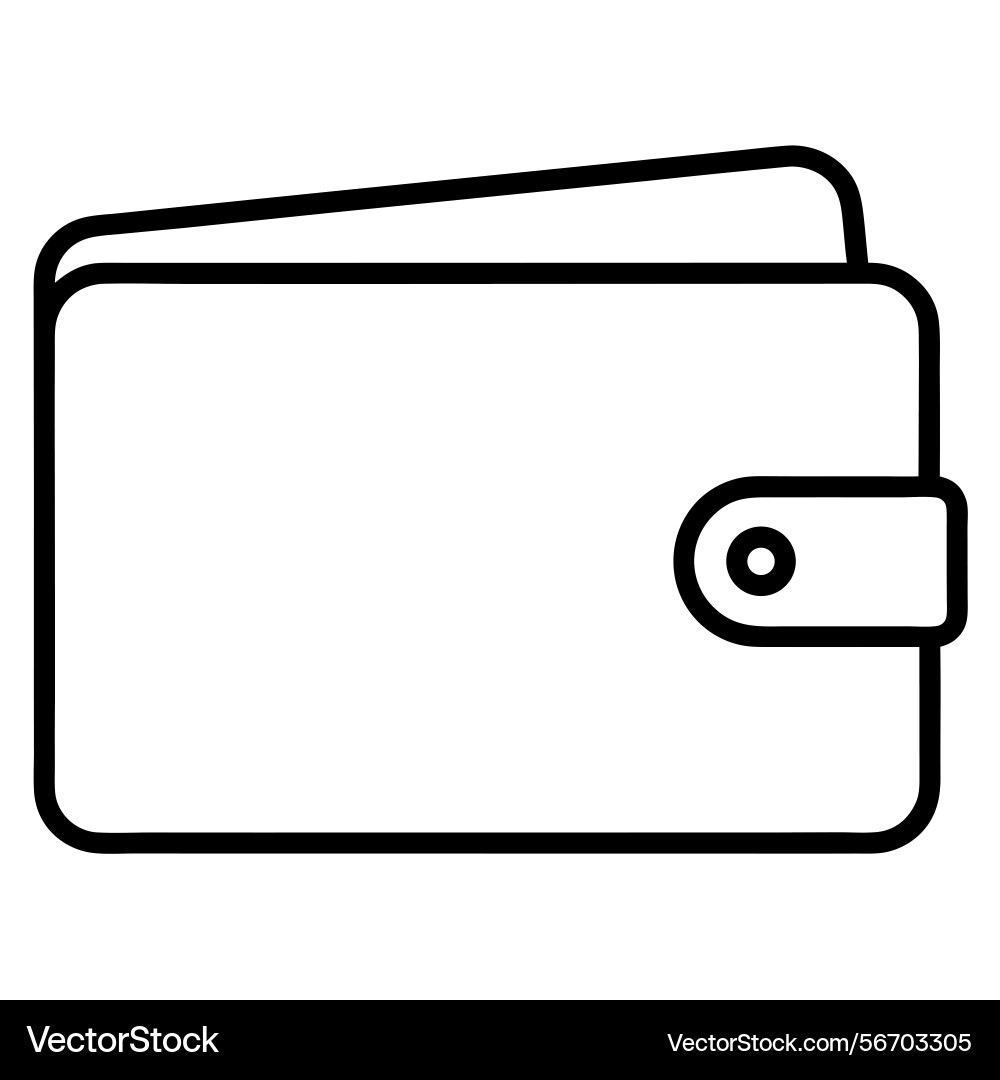 Simple outlined icon of a wallet suitable Vector Image