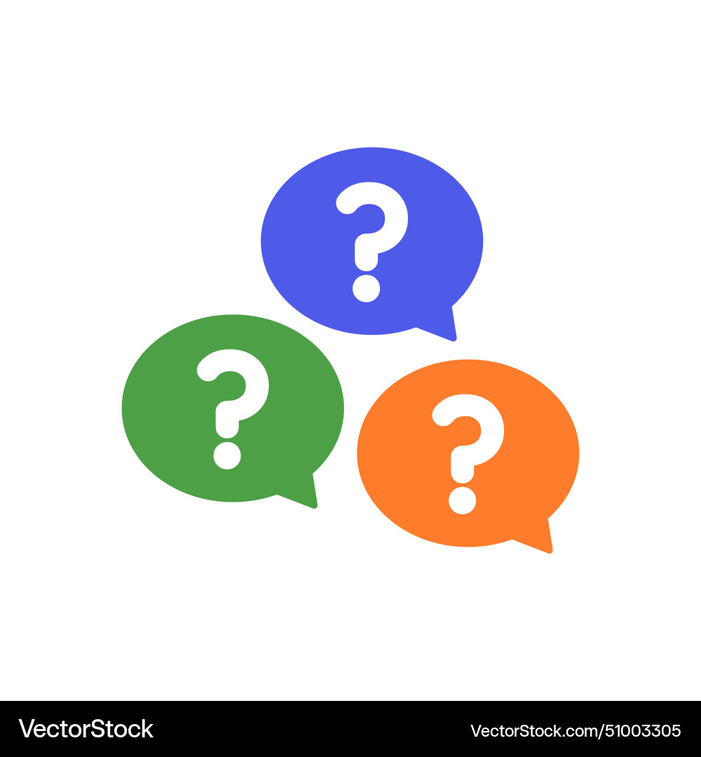 Speech message bubbles with question marks chat vector image