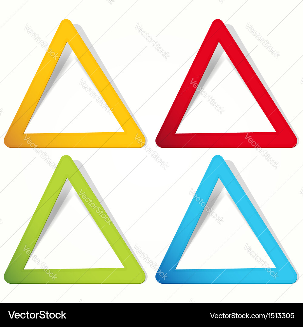 Triangular labels in the form of an empty frame vector image
