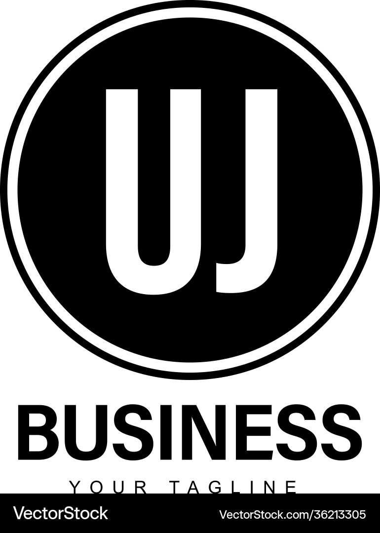 Uj initial a logo design with abstract style Uj initial a logo design with abstract style vector image