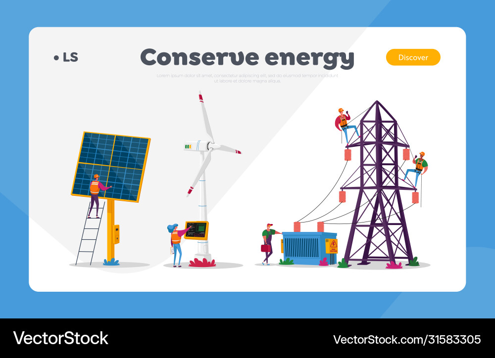 Zeichen verwenden nachhaltige Energielandeseite Zeichen verwenden nachhaltige Energielandeseite vektorbild