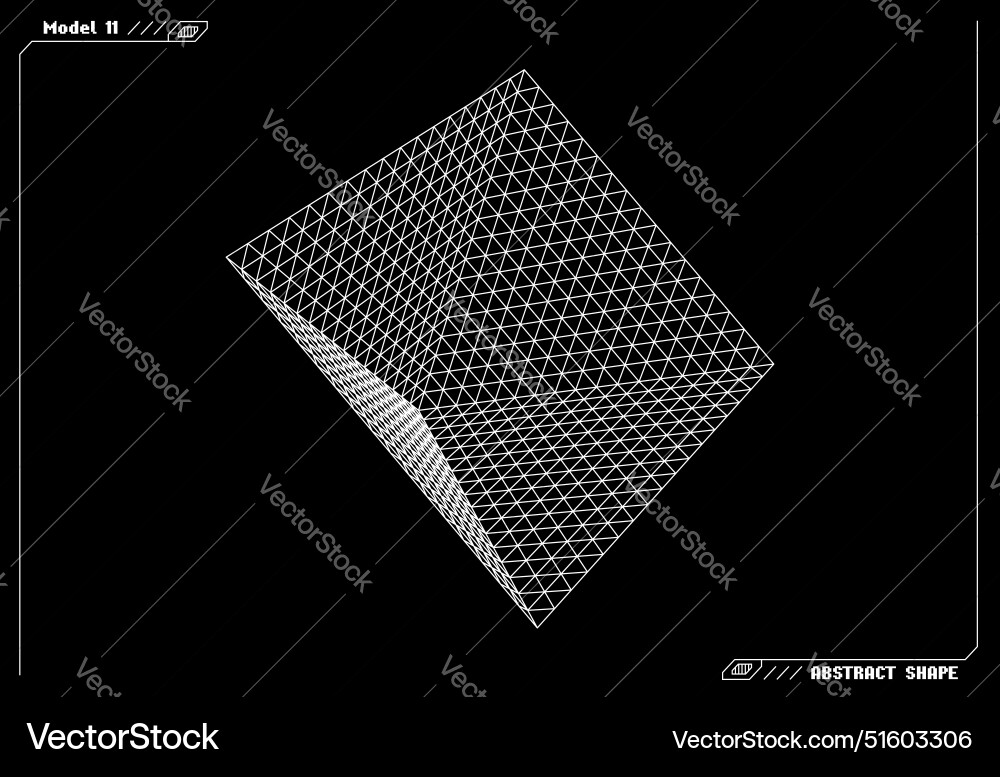 Abstract 3d wireframe shape or basic element vector image