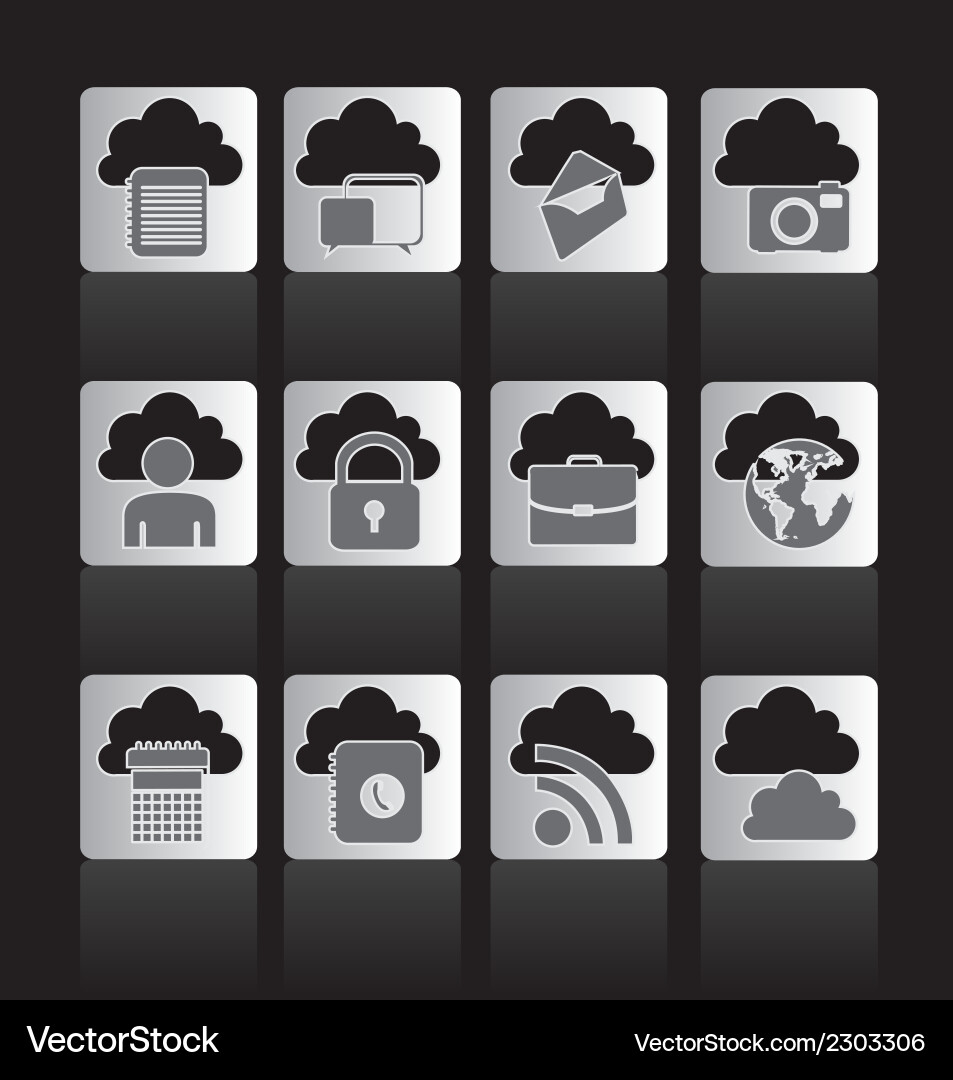 Buttons cloud computers and communications vector image