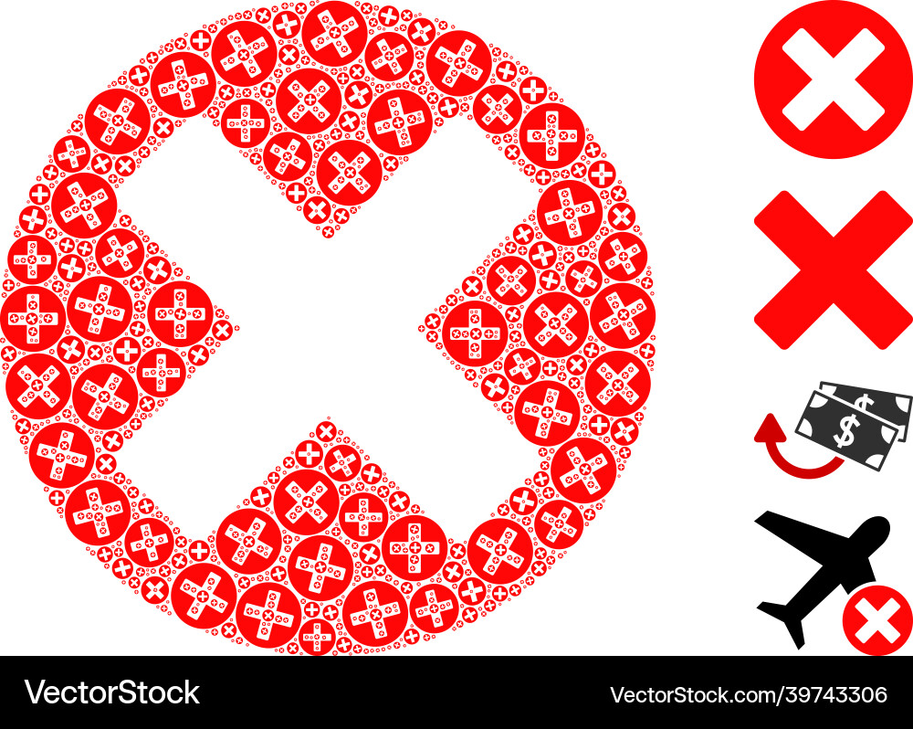 Cancel sign icon recursive mosaic Cancel sign icon recursive mosaic Vector Image