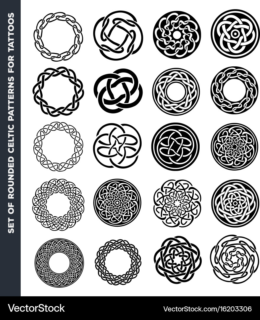 Celtic Knot Circle Patterns vector image
