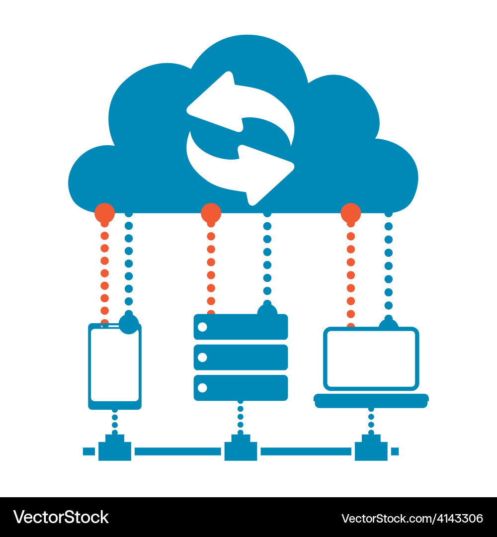 Cloud computing design vector image