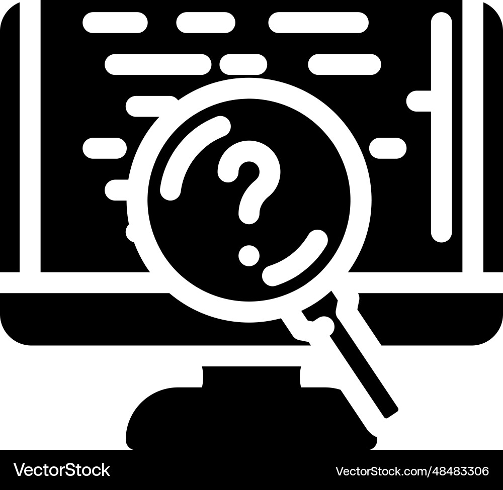 Code review software glyph icon Code review software glyph icon vector image