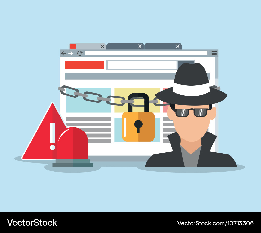 Cyber security system and media design Vector Image
