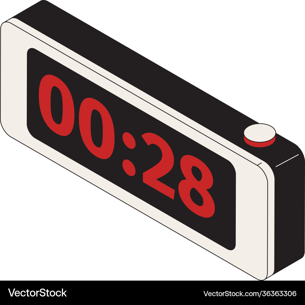 Digital alarm clock composition Digital alarm clock composition vector image