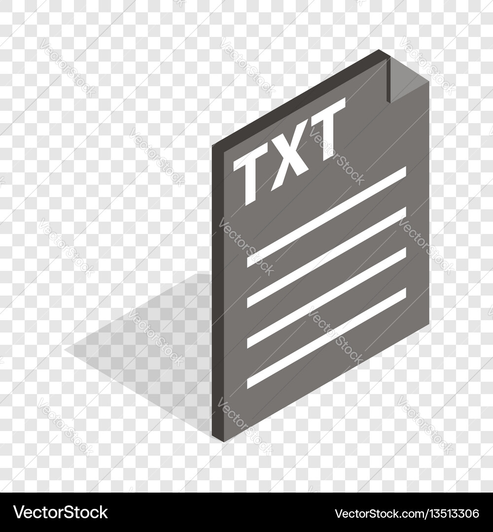 Document file format txt isometric icon Document file format txt isometric icon Vector Image