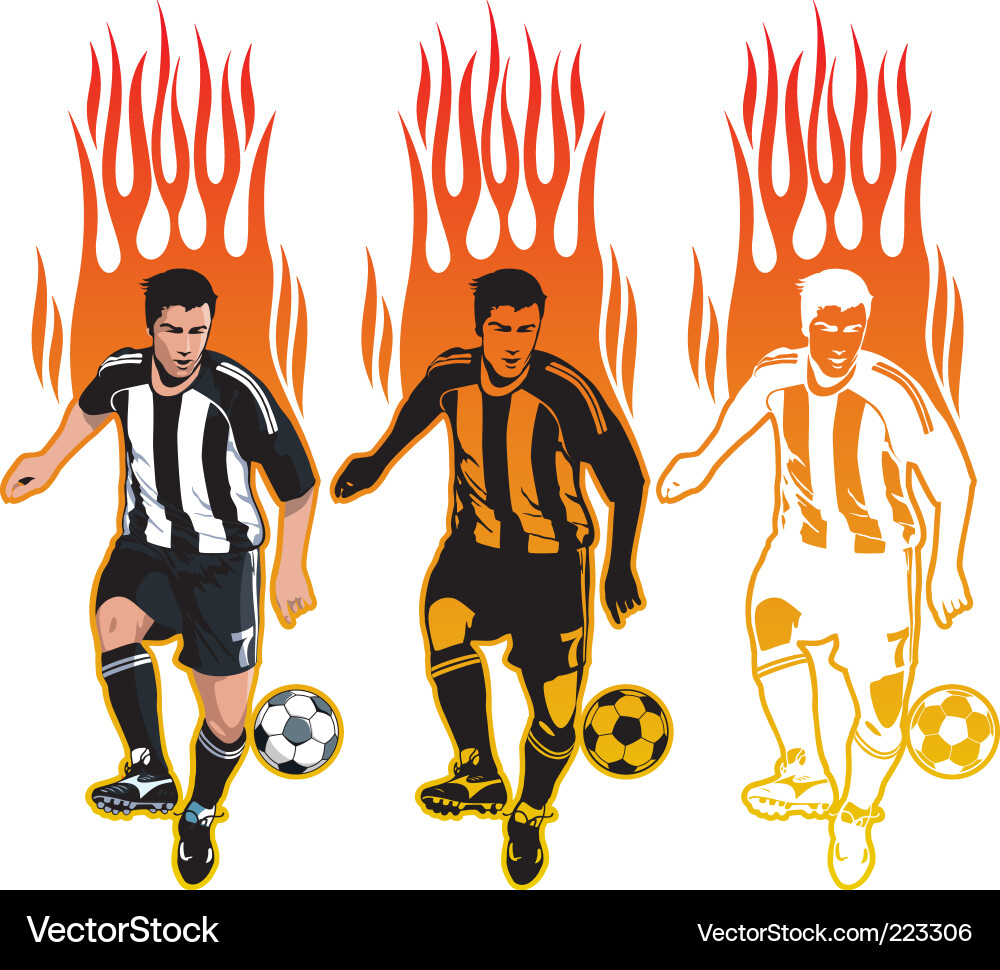 Dynamic Soccer Player Action vector image