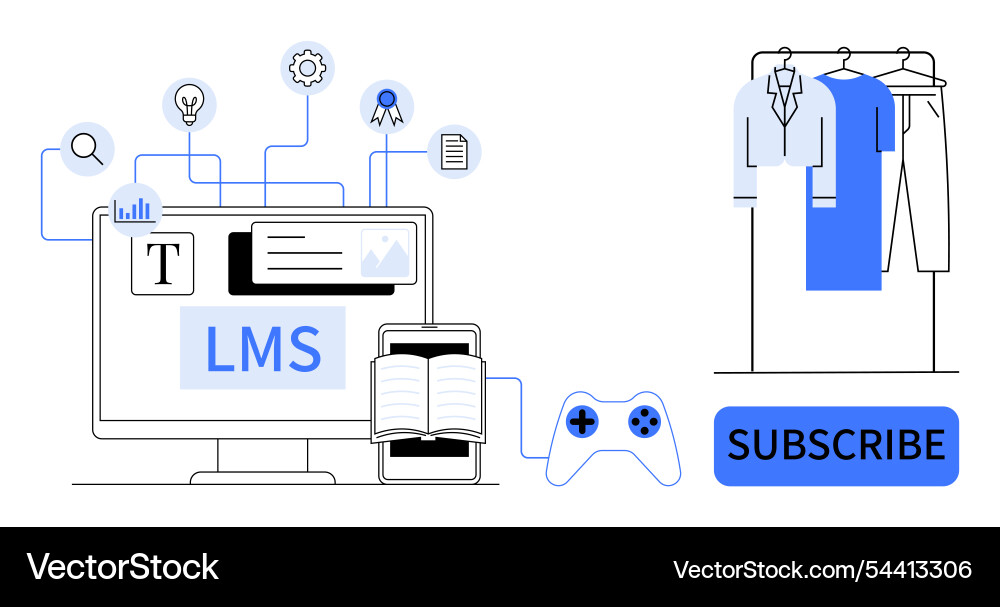 E-learning platform integrations and subscription E-learning platform integrations and subscription Vector Image
