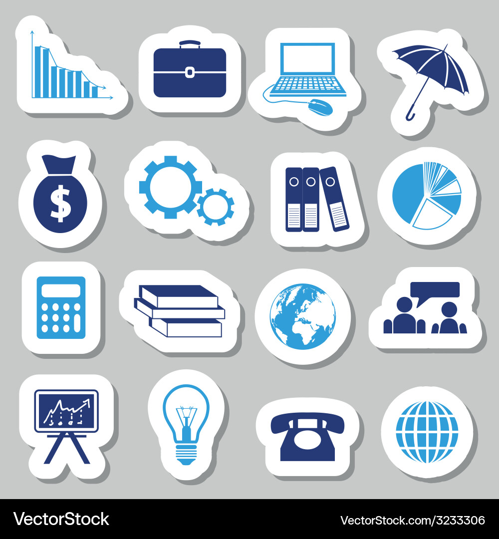 Economy stickers Royalty Free Vector Image - VectorStock