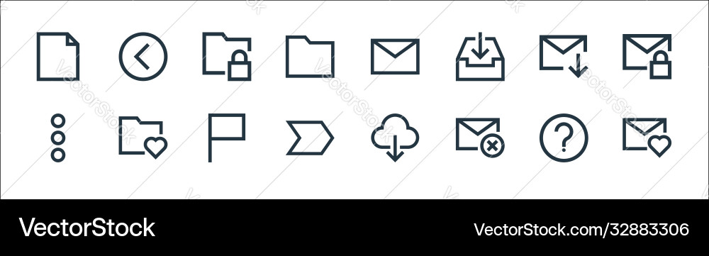 Email line icons linear set quality Email line icons linear set quality vector image
