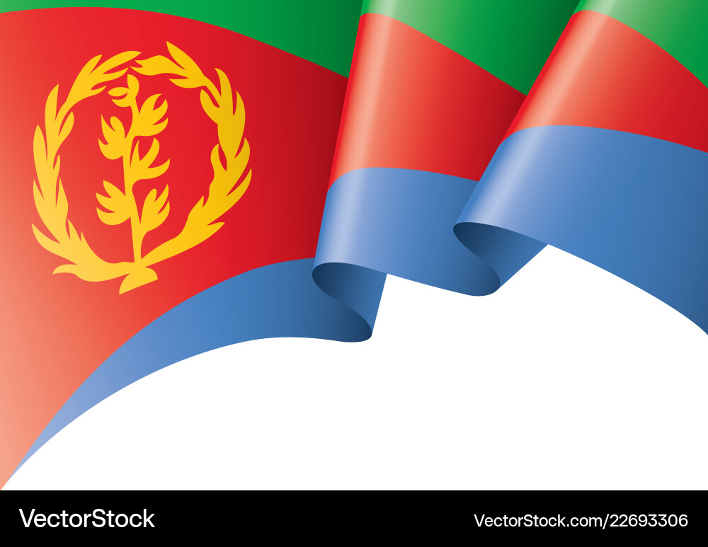 Eritrea flag on a white Eritrea flag on a white vector image