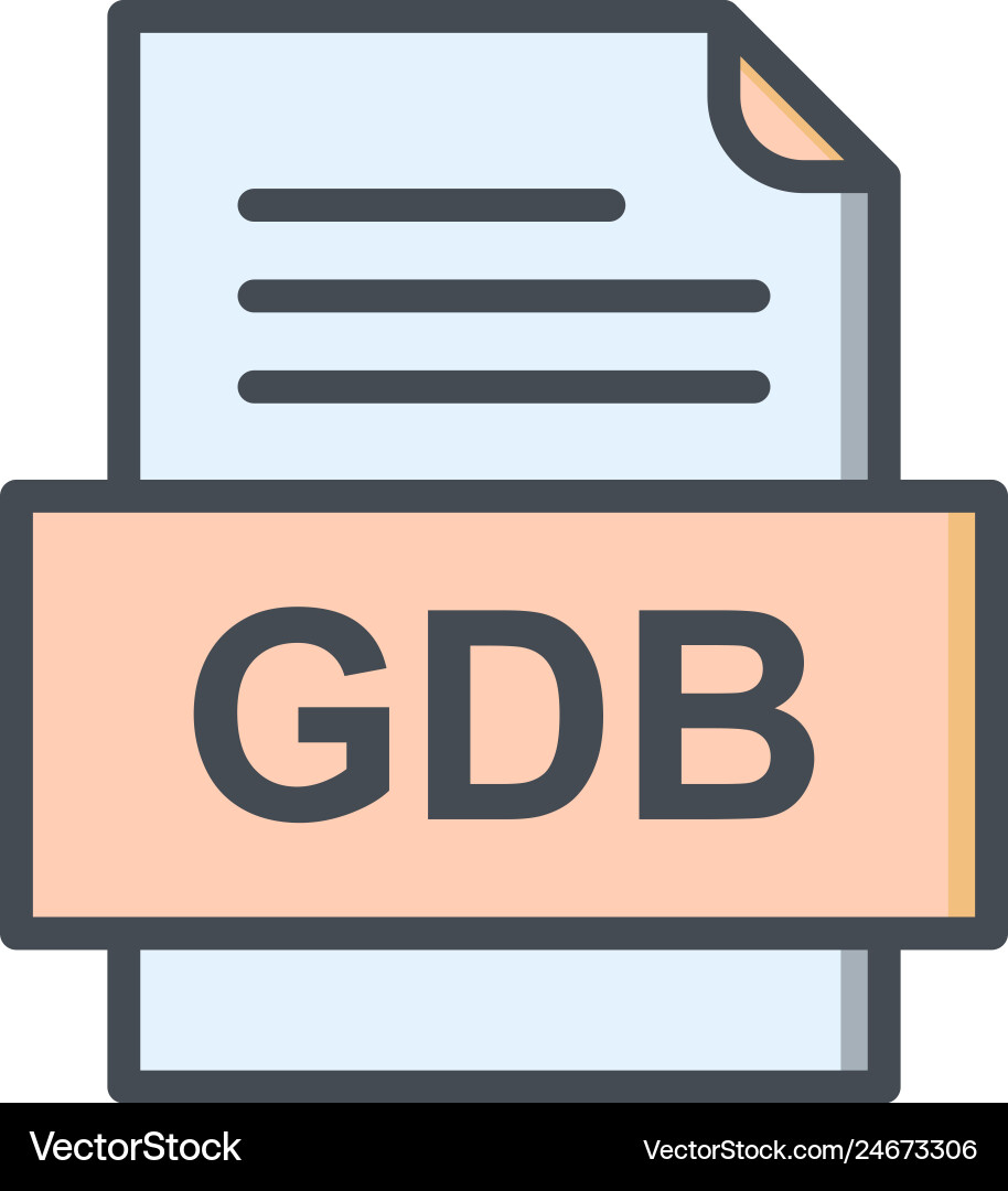 Gdb file document icon vector image