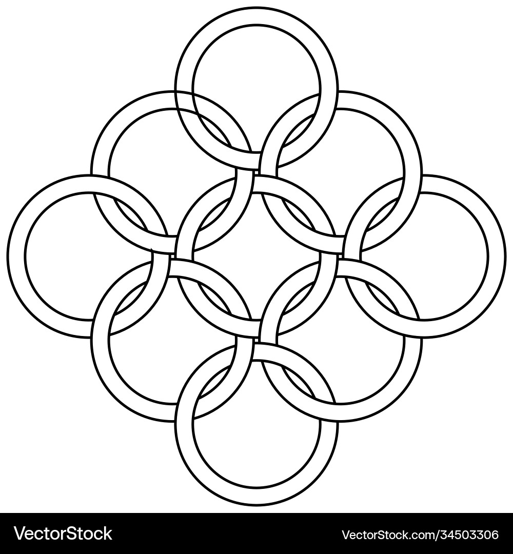 Interlocking Rings - Chainmail Pattern Vector Image