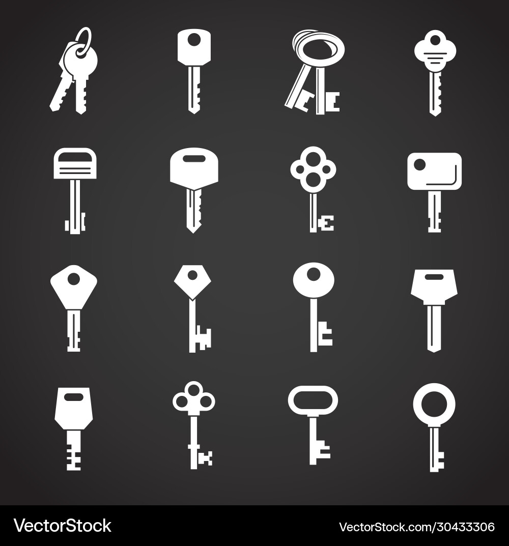 Key icons set on background for graphic and web Key icons set on background for graphic and web vector image
