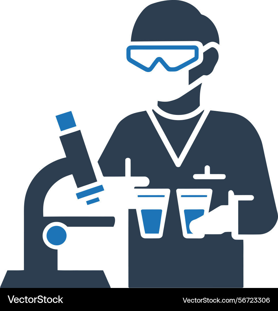 Laboratory scientist testing icon Vector Image