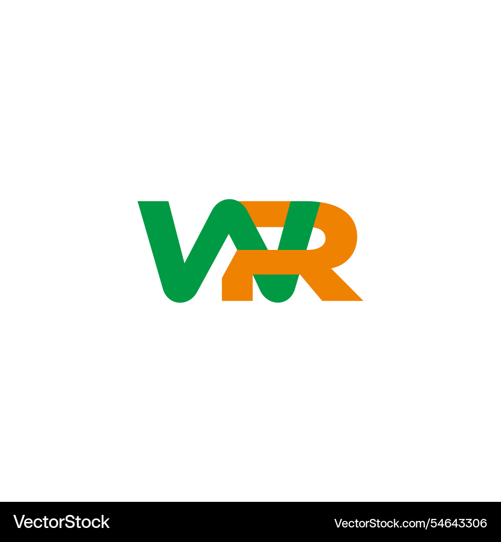 Letters wr simple linked colorful overlapping logo Letters wr simple linked colorful overlapping logo Vector Image