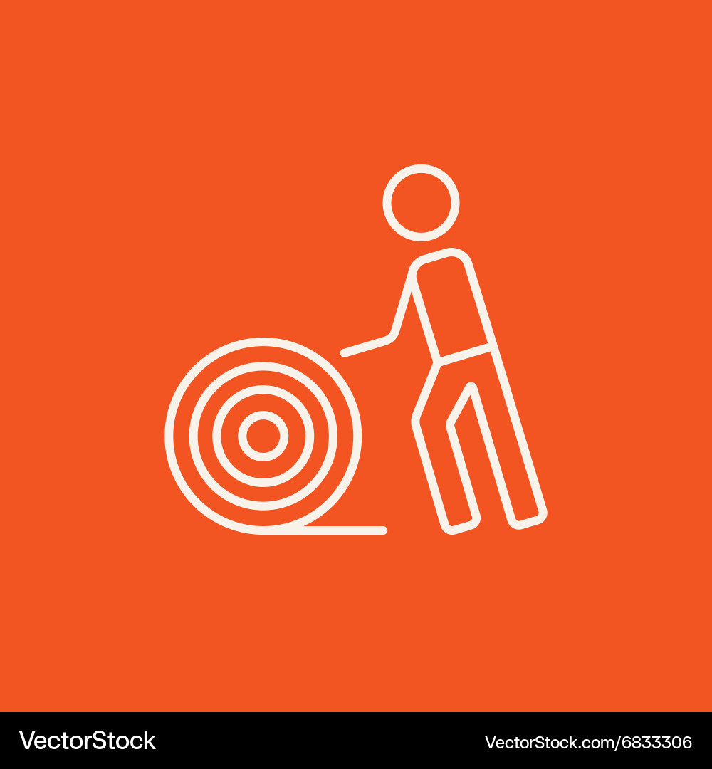 Man with wire spool line icon Vector Image