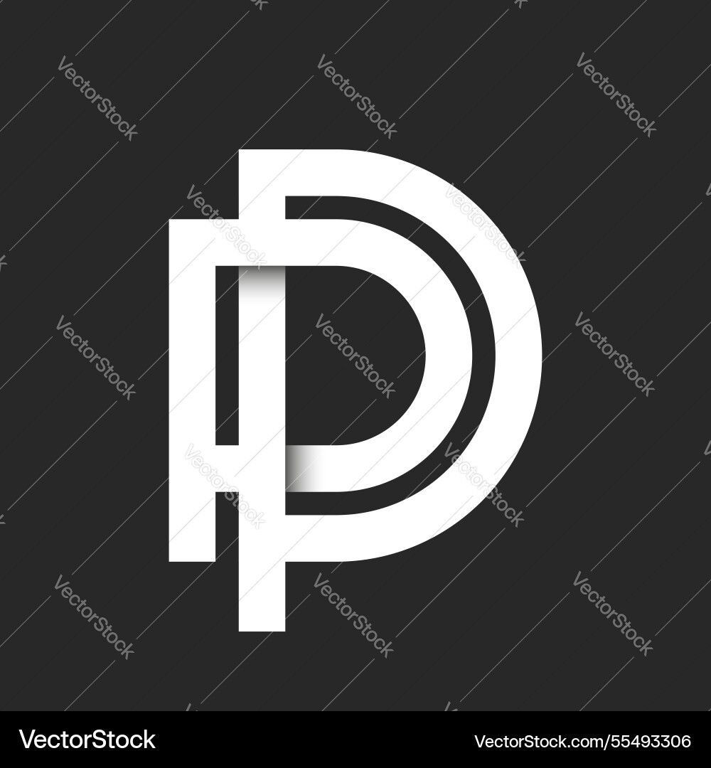 Modern initials pp monogram logo with overlapping Vector Image