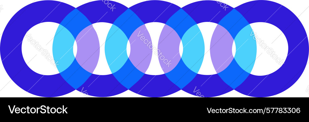 Overlapping blue circles pattern symbolizing vector image