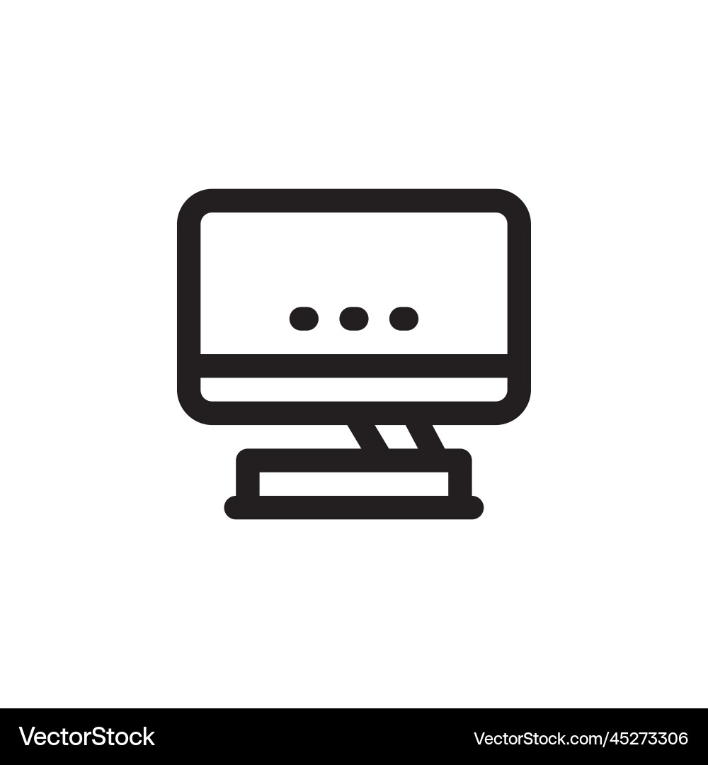 Pc desktop icon computer component outline Pc desktop icon computer component outline vector image