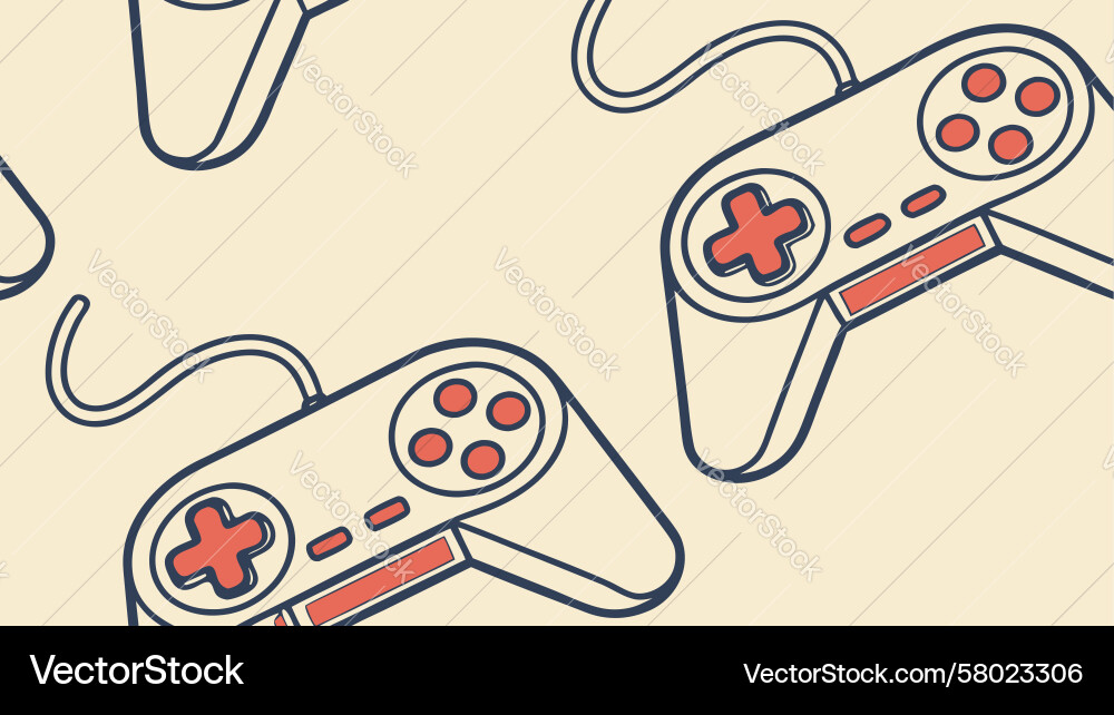 Retro Game Controller Pattern Vector Image