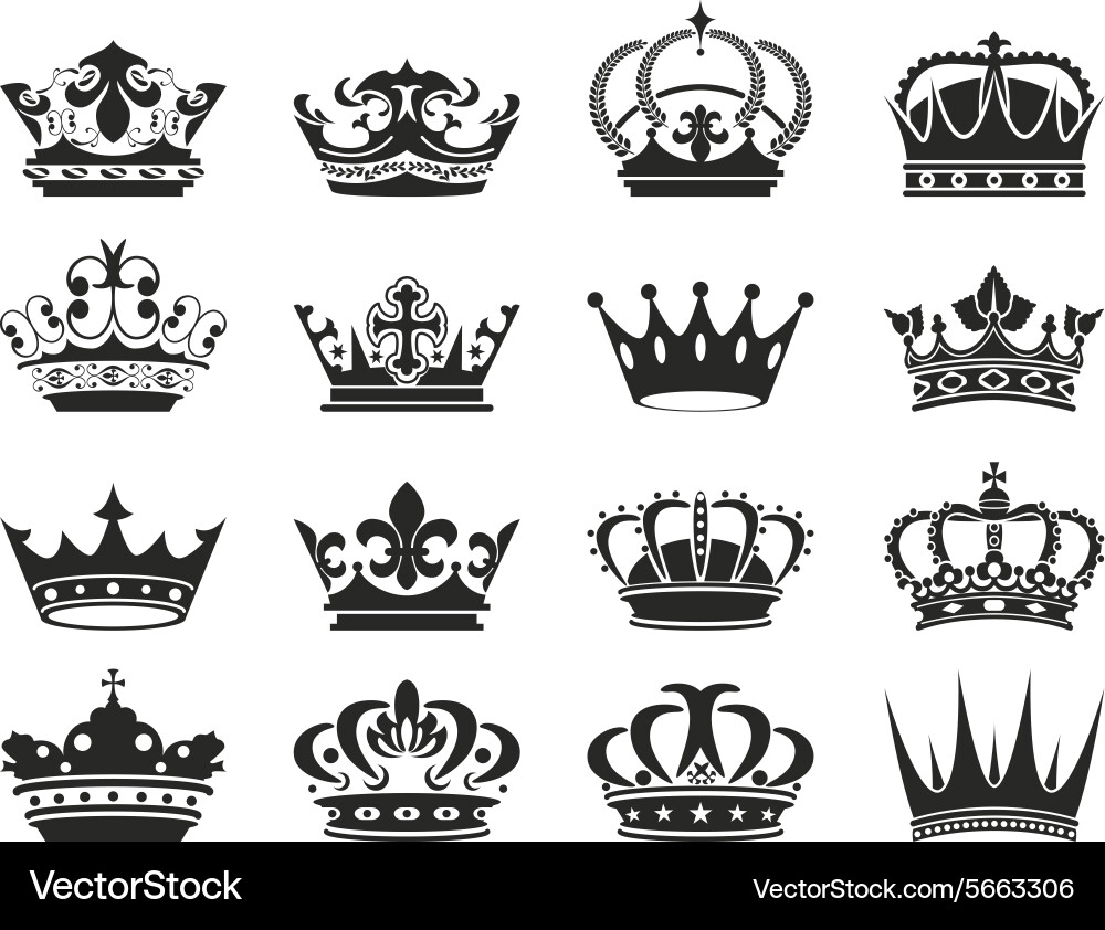 Royal Crown Collection Vector Image