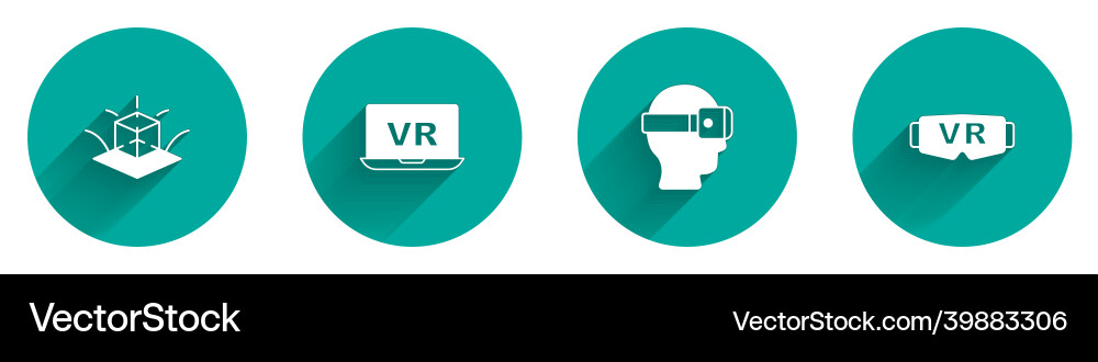 Set 3d modeling virtual reality glasses and icon Set 3d modeling virtual reality glasses and icon vector image