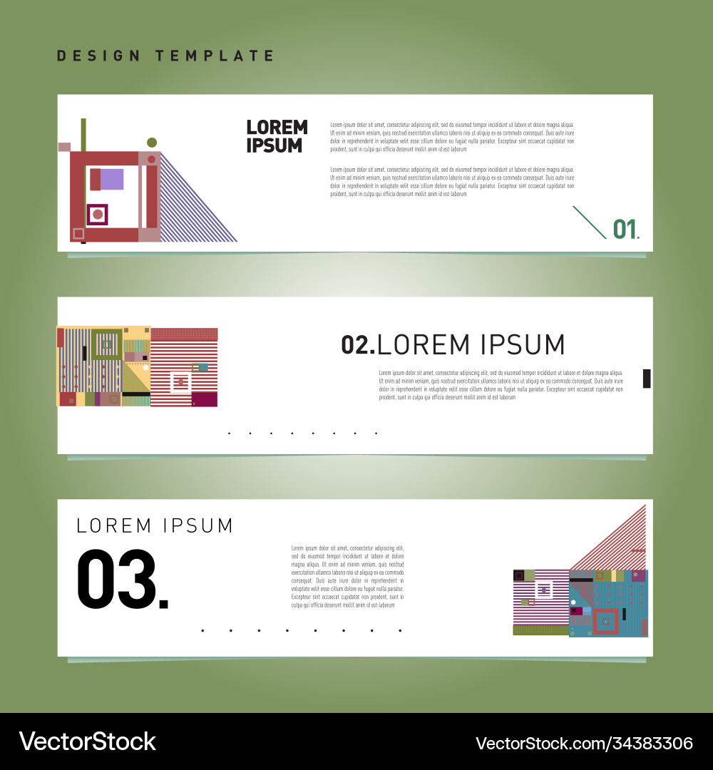 Set abstract banner web design template retro Set abstract banner web design template retro Vector Image