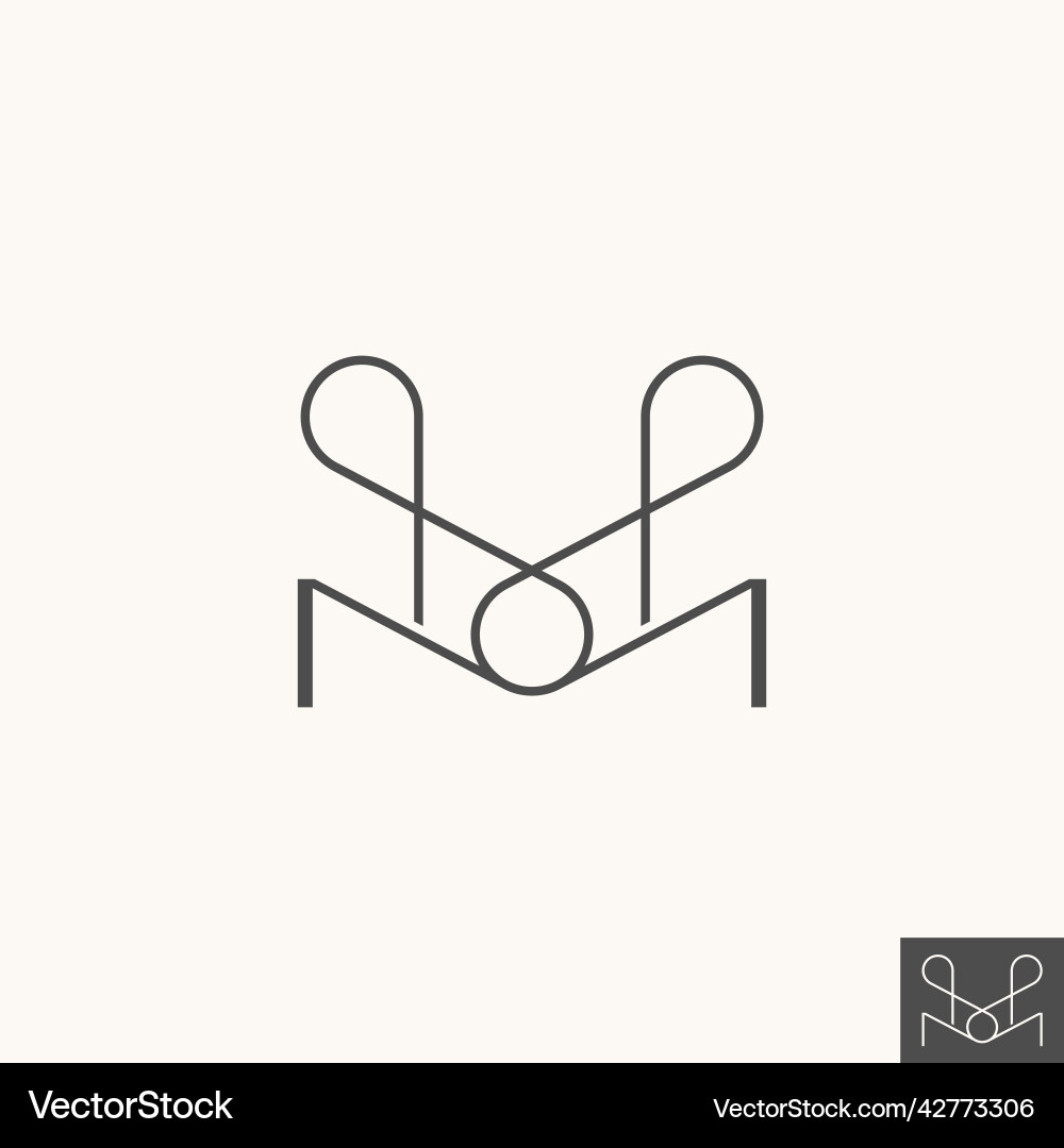 Simple and unique letter mm or mp line precision Simple and unique letter mm or mp line precision vector image